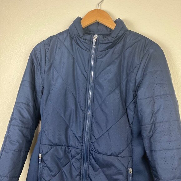 Fabletics Athletic Sedona Quilted Full Zip Jacket Blue Women’s Size M - Picture 3 of 8